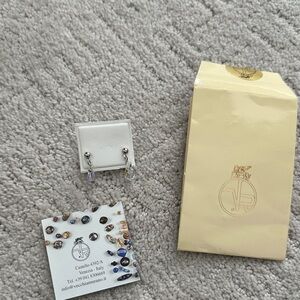 Silver Earrings with Multicolor Gemstones